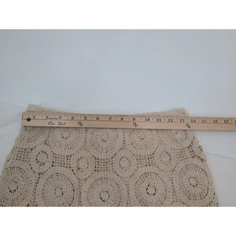 Crochet Midi Skirt Small Boho Bohemian Hippie Coachella Festival Cottagecore